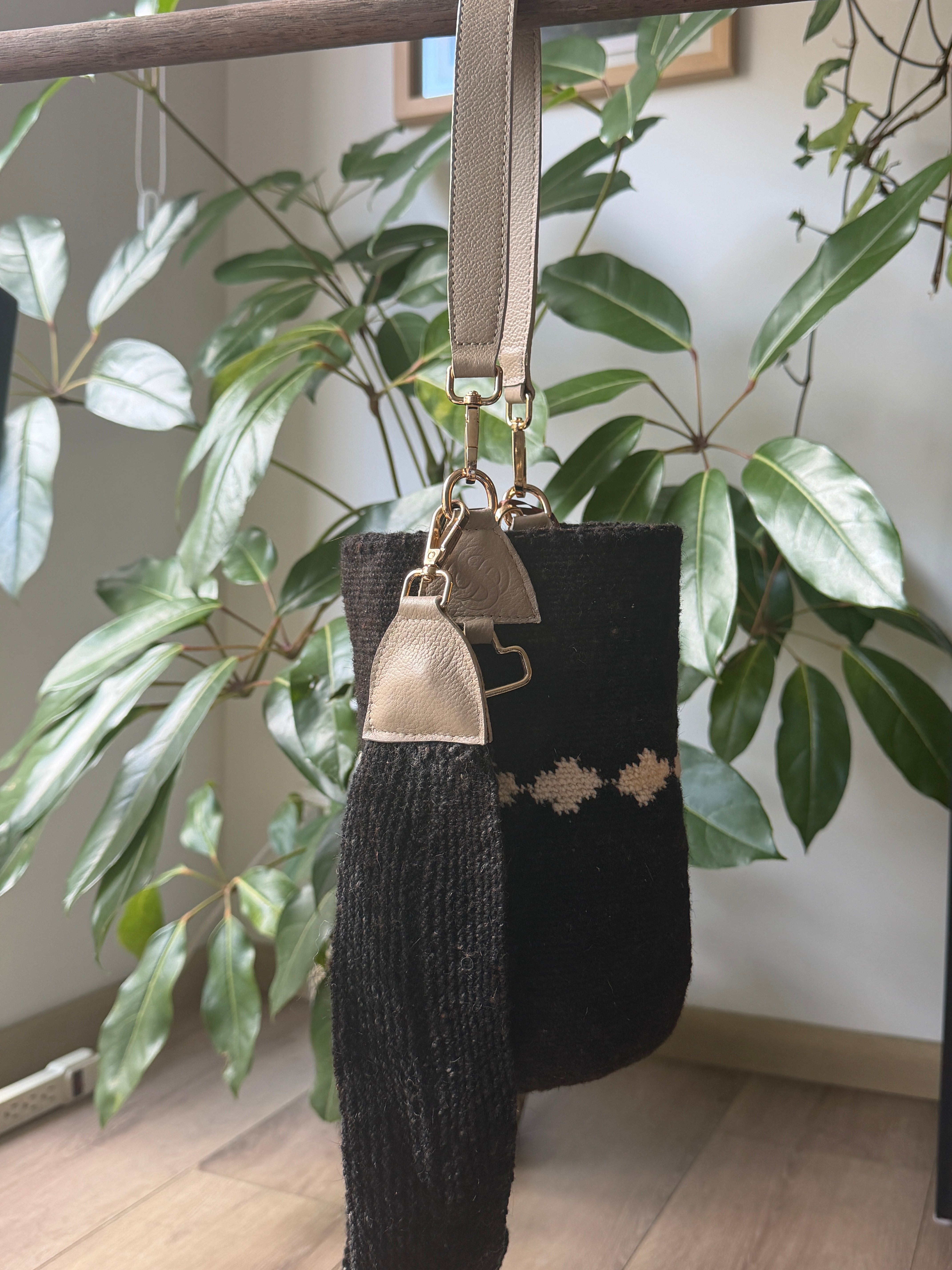 Mochila Arhuaca - Cuero Beige Rombos