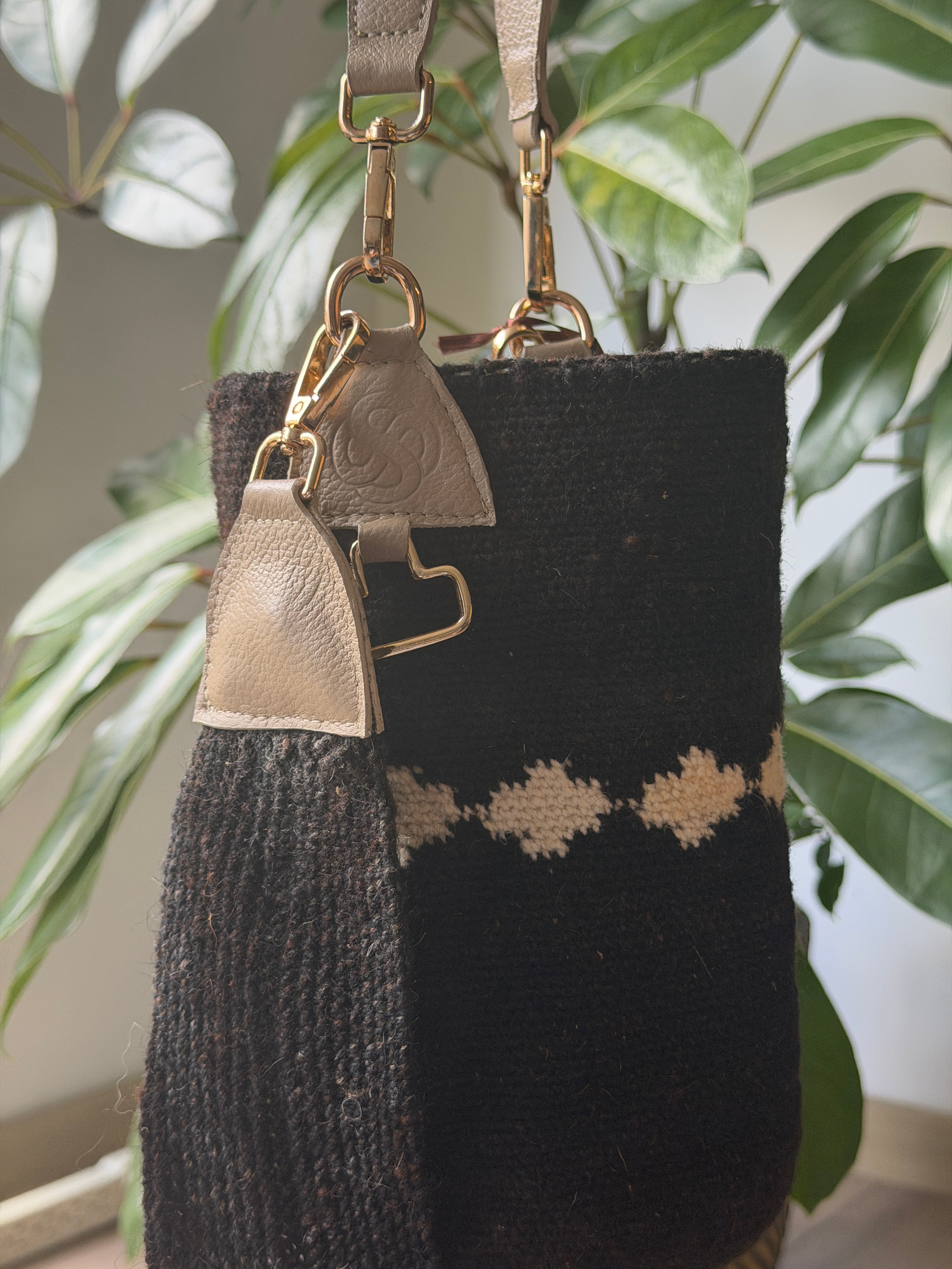 Mochila Arhuaca - Cuero Beige Rombos